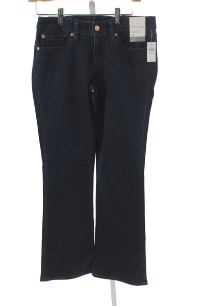Gap Women Bootcut Jeans Dark Blue Mid Rise Button Inseam 31 Size 27