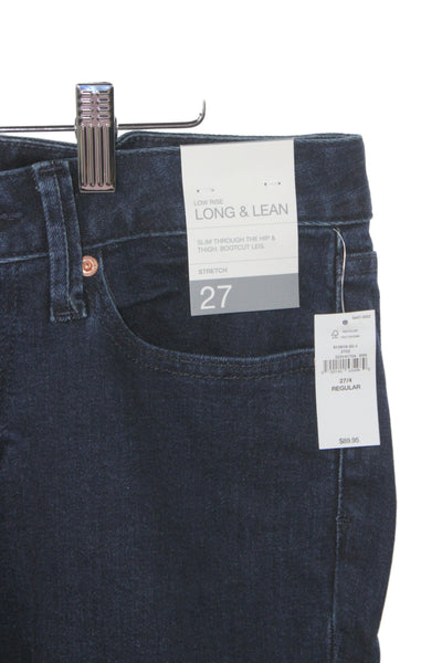 Gap Women Bootcut Jeans Dark Blue Mid Rise Button Inseam 31 Size 27