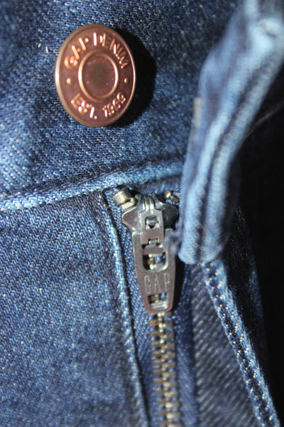 Gap Women Bootcut Jeans Dark Blue Mid Rise Button Inseam 31 Size 27