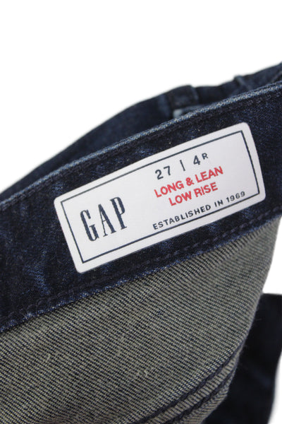 Gap Women Bootcut Jeans Dark Blue Mid Rise Button Inseam 31 Size 27