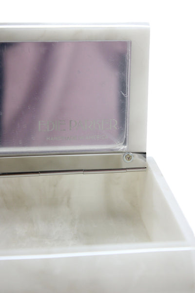 Edie Parker Womens Acrylic Clutch Handbag White