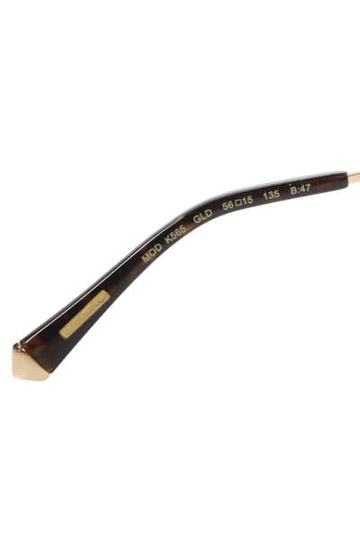 KY for Tura Womens Metallic Square Sunglasses Gold Size 56-15 135mm