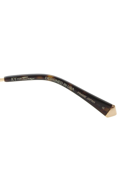 KY for Tura Womens Metallic Square Sunglasses Gold Size 56-15 135mm