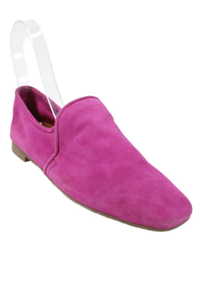 Aquatalia Womens Suede Closed Toe Loafer Pink Size 9
