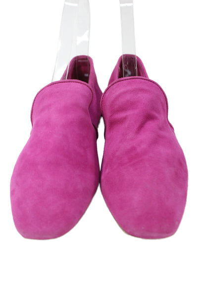 Aquatalia Womens Suede Closed Toe Loafer Pink Size 9