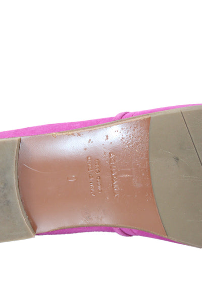 Aquatalia Womens Suede Closed Toe Loafer Pink Size 9