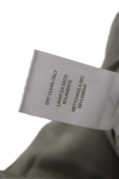 BCBGMAXAZRIA Women Military Jacket Beige Mock Neck Long Sleeve Size S