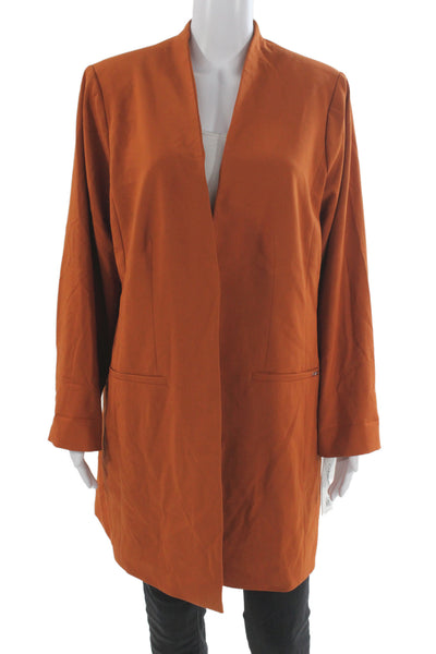 Calvin Klein Womens Long Sleeve Blazer Orange Plus Size 14