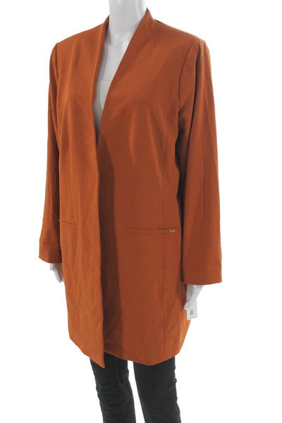 Calvin Klein Womens Long Sleeve Blazer Orange Plus Size 14