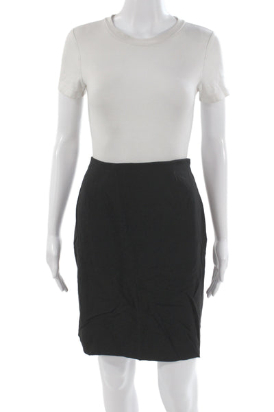 Escada Margaretha Ley Women Pencil Skirt Black Wool Knee Size 40