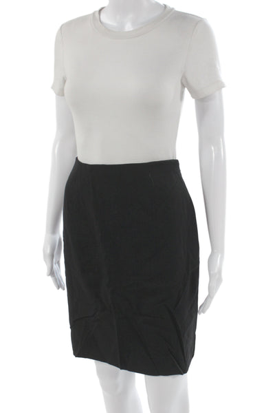 Escada Margaretha Ley Women Pencil Skirt Black Wool Knee Size 40