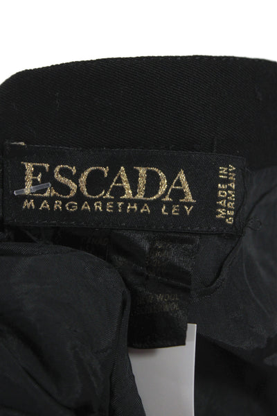 Escada Margaretha Ley Women Pencil Skirt Black Wool Knee Size 40