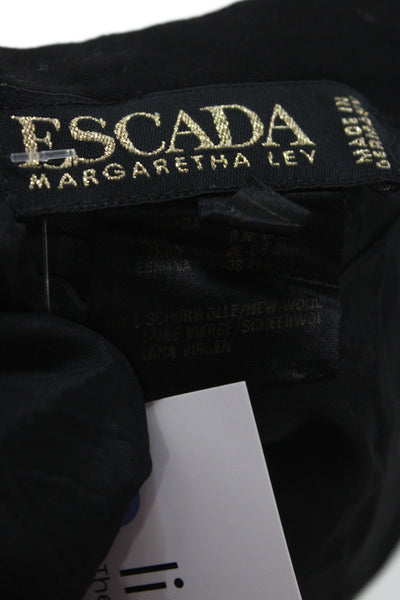 Escada Margaretha Ley Women Pencil Skirt Black Wool Knee Size 40