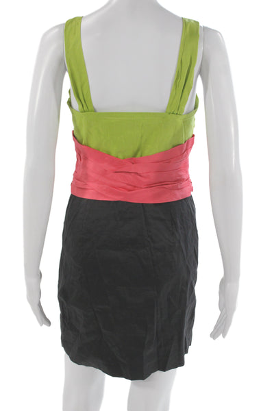 L'Agence Women Mini Tank Dress Green Sleeveless Zip Size 8