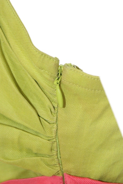 L'Agence Women Mini Tank Dress Green Sleeveless Zip Size 8