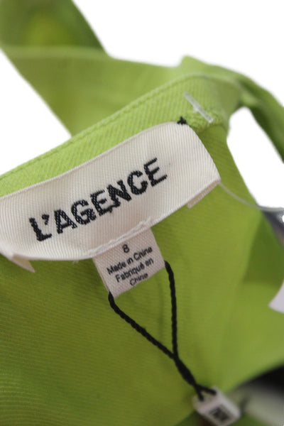 L'Agence Women Mini Tank Dress Green Sleeveless Zip Size 8