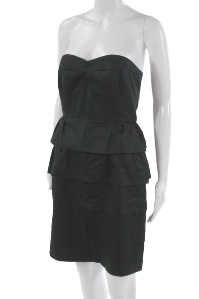 J Crew Women Sheath Dress Black Cotton Sleeveless Short Hook & Eye Size 6