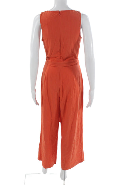 Privacy Please Women Jumpsuit Orange V Neck Sleeveless Size S