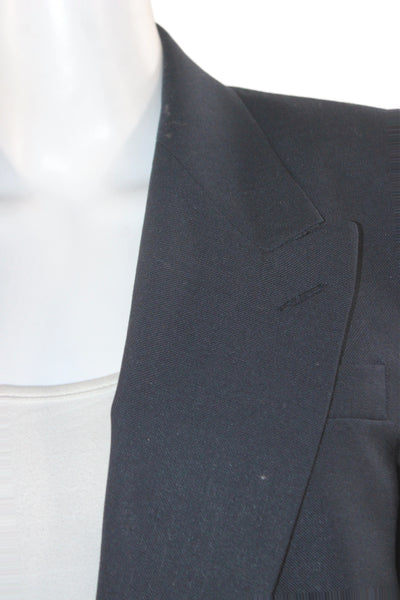 Nordstrom Women Dark Blue Collared Button Blazer Long Sleeve Size 18