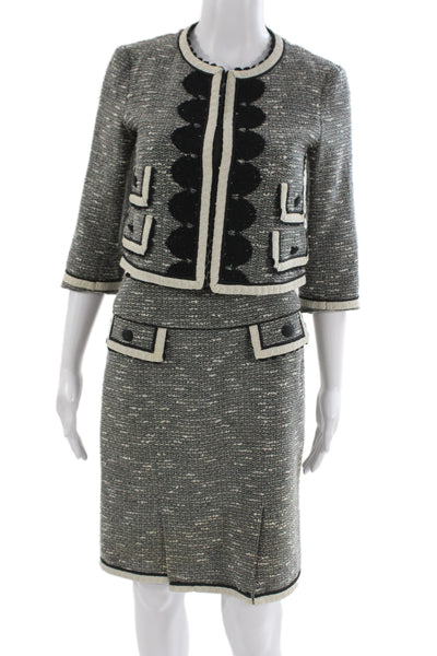 Nanette Lepore Women 2 Piece Suit Black 3/4 Sleeve Round Neck Size 2