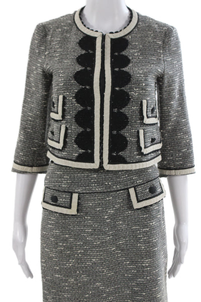 Nanette Lepore Women 2 Piece Suit Black 3/4 Sleeve Round Neck Size 2