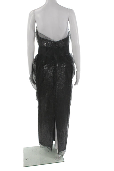 Marchesa Women Sheath Dress Black Silk Blend Sleeveless Long Size 6