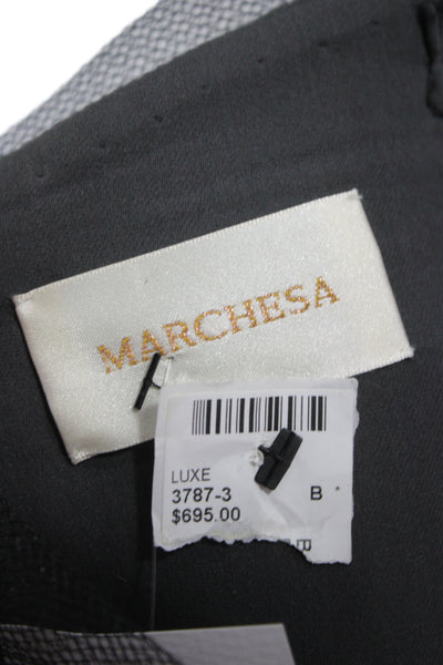 Marchesa Women Sheath Dress Black Silk Blend Sleeveless Long Size 6