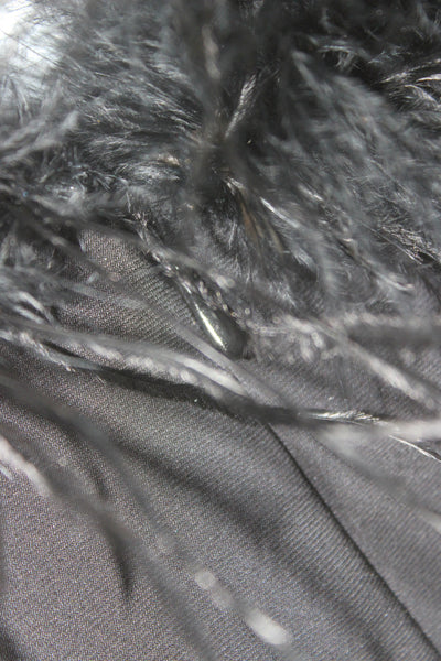 Alex Evenings Womens Black Maxi Dress Sleeveless Long Feather Size 8