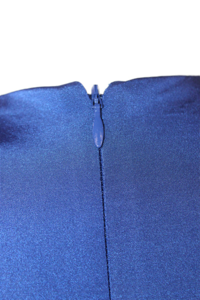 Vince Camuto Women Maxi Wrap Dress Blue V-Neck Long Sleeve Zip Size 6