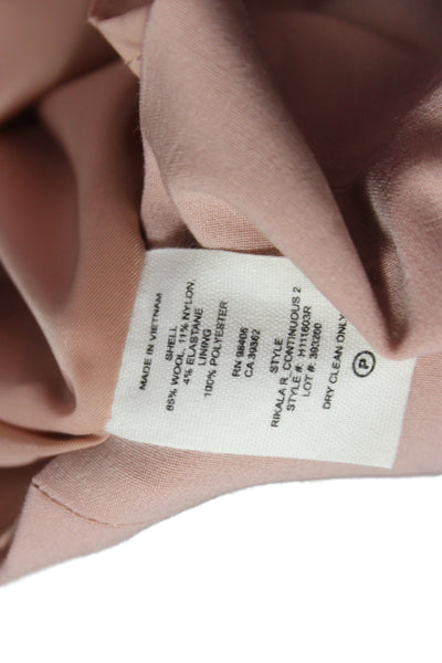 Theory Womens Shift Dress Pink 3/4 Sleeve Round Neck Wool Size 0