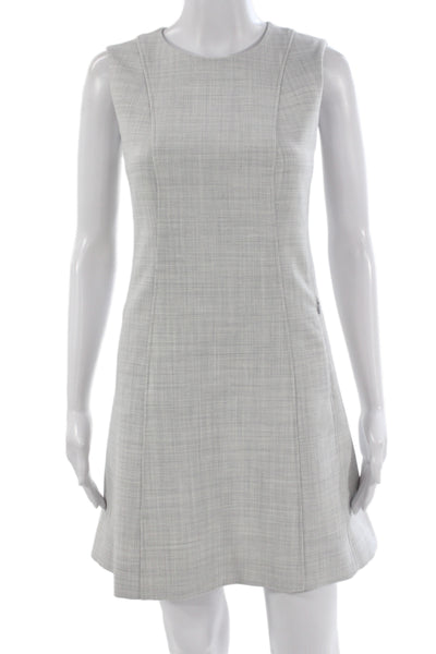 Theory Womens Sleeveless A-Line Shift Dress Gray Round Neck Hook & Eye Size 0