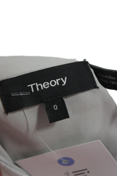 Theory Womens Sleeveless A-Line Shift Dress Gray Round Neck Hook & Eye Size 0