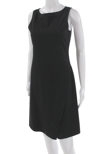 Theory Womens Sleeveless Sheath Dress Black Silk Viscose Zip Size 0