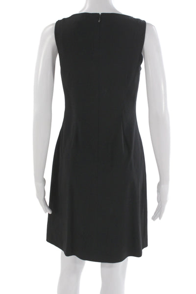 Theory Womens Sleeveless Sheath Dress Black Silk Viscose Zip Size 0