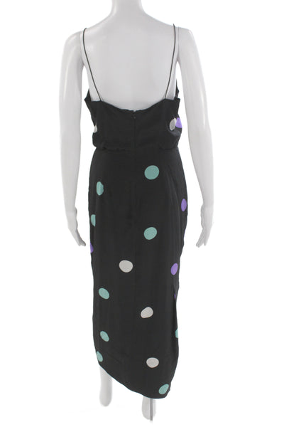 Derek Lam 10 Crosby Women Slip Dress Black Polka Dot Midi Sleeveless Size 4