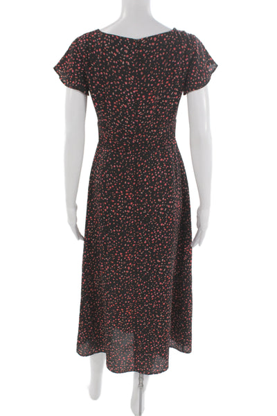 BB Dakota Women A-Line Wrap Dress Black V-Neck Short Sleeve Size 2