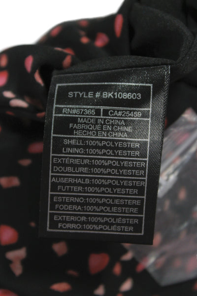 BB Dakota Women A-Line Wrap Dress Black V-Neck Short Sleeve Size 2