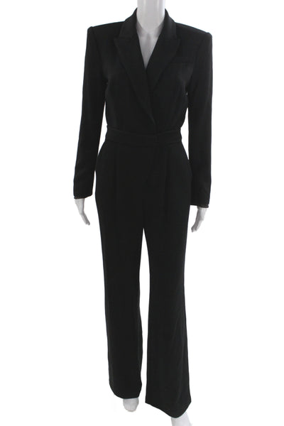 Ramy Brook Womens Jumpsuit Black Collared Long Sleeve Size 2