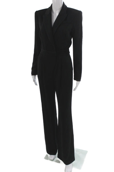 Ramy Brook Womens Jumpsuit Black Collared Long Sleeve Size 2