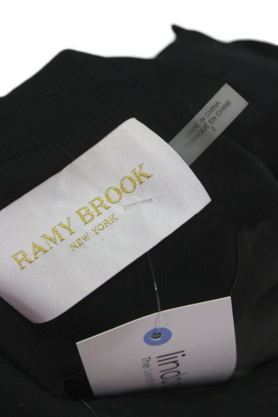 Ramy Brook Womens Jumpsuit Black Collared Long Sleeve Size 2