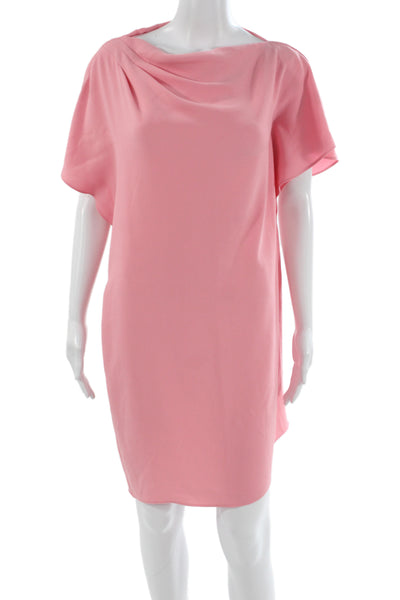 Trina Turk Womens Pink Short Sleeve Shift Dress Knee Length Size M