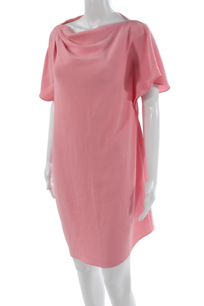 Trina Turk Womens Pink Short Sleeve Shift Dress Knee Length Size M