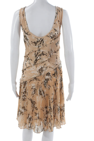 Jason Wu Womens Tank Dress Beige Floral Sleeveless Mini 100% Polyester Size 6
