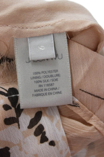 Jason Wu Womens Tank Dress Beige Floral Sleeveless Mini 100% Polyester Size 6