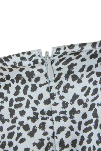 Cupcakes And Cashmere Women Wrap Dress Light Blue Leopard Print Mini Size 4