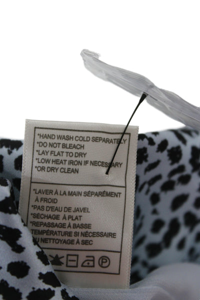 Cupcakes And Cashmere Women Wrap Dress Light Blue Leopard Print Mini Size 4
