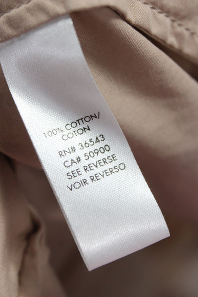 Calvin Klein Women Beige Cotton Anorak Windbreaker Button Collared Size S