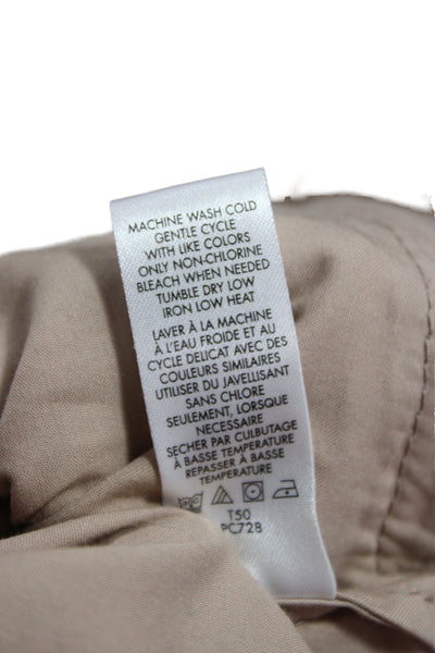 Calvin Klein Women Beige Cotton Anorak Windbreaker Button Collared Size S