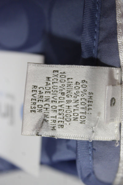Coach Womens Blue Anorak Windbreaker Jacket High Neck Button Nylon Size S