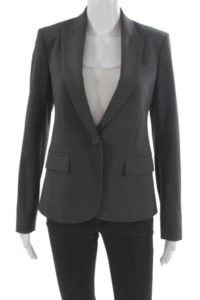 Theory Unisex Dark Gray Classic Wool Blend Blazer Size 2